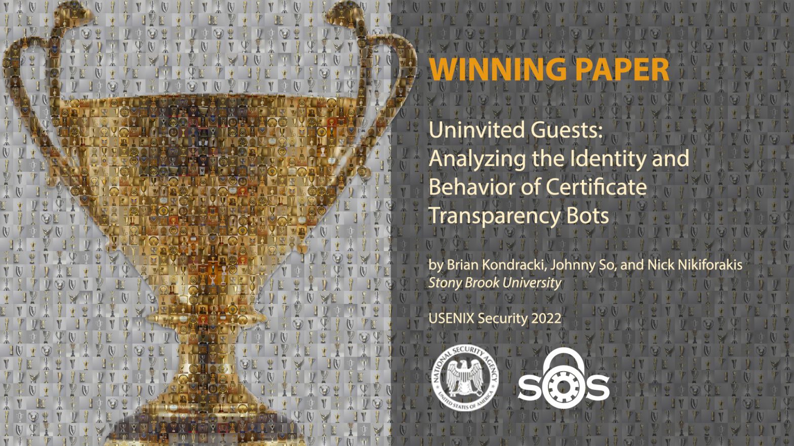 Winning paper for the 11th annual Best Scientific Cybersecurity Paper Competition Graphic