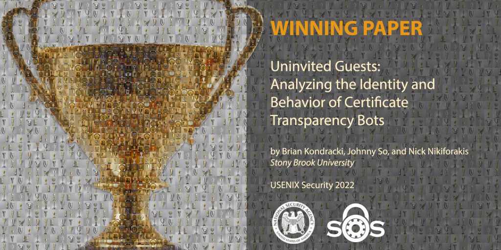 Winning paper for the 11th annual Best Scientific Cybersecurity Paper Competition Graphic